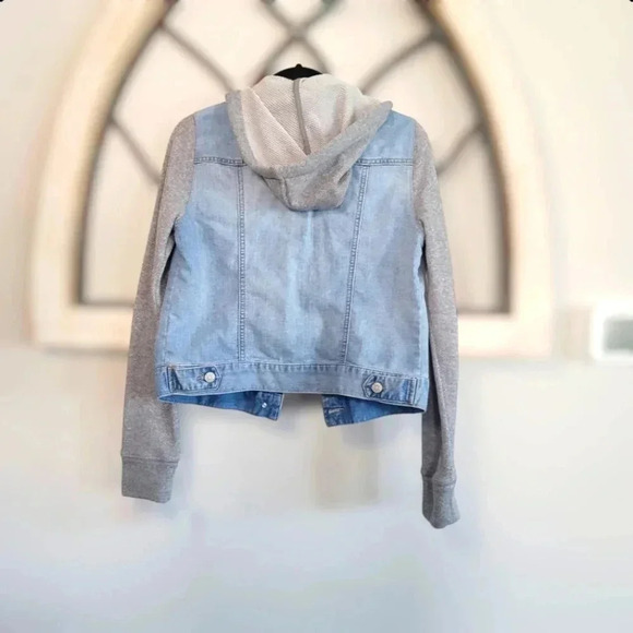 Juniors' Mudd Knit & Denim Lightweight Jean Jacket Size M - Picture 3 of 5